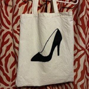 Canvas Tote Bag with High Heel Shoe , by "Dear Lucy"